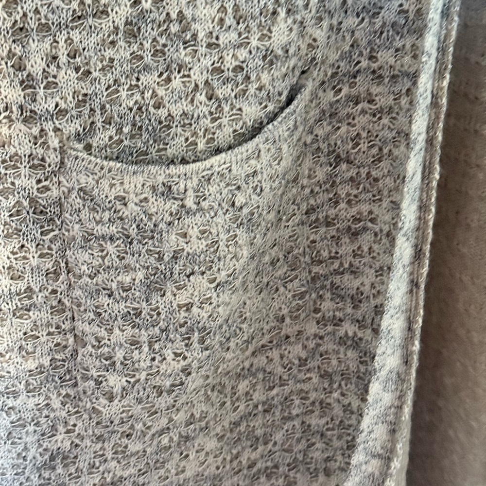 World Market One Size Kimono Cardigan Poncho Duster L XL 1X 2X 3X Pockets Taupe - Picture 7 of 12